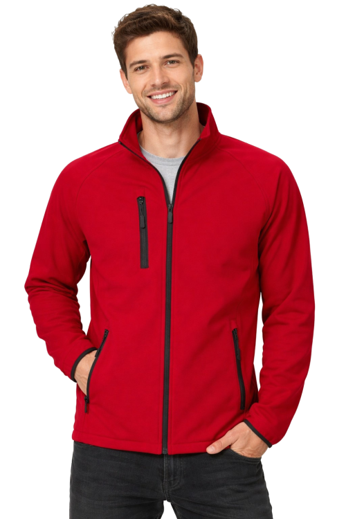 Kurtka męska softshell z kieszeniami zapinana na zamek kolor czerwony.png
