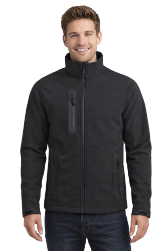 Kurtka męska softschell zapinana na zamek trzy kieszenie kolor czarny.png