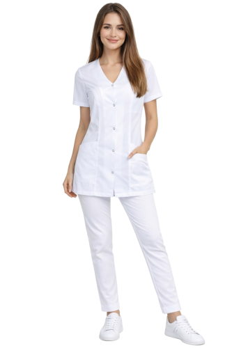 Komplet medyczny damski CASUAL PREMIUM biały.png