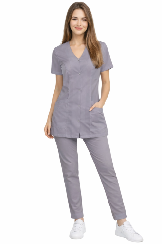 Komplet medyczny damski CASUAL PREMIUM w ciemnym szarym kolorze