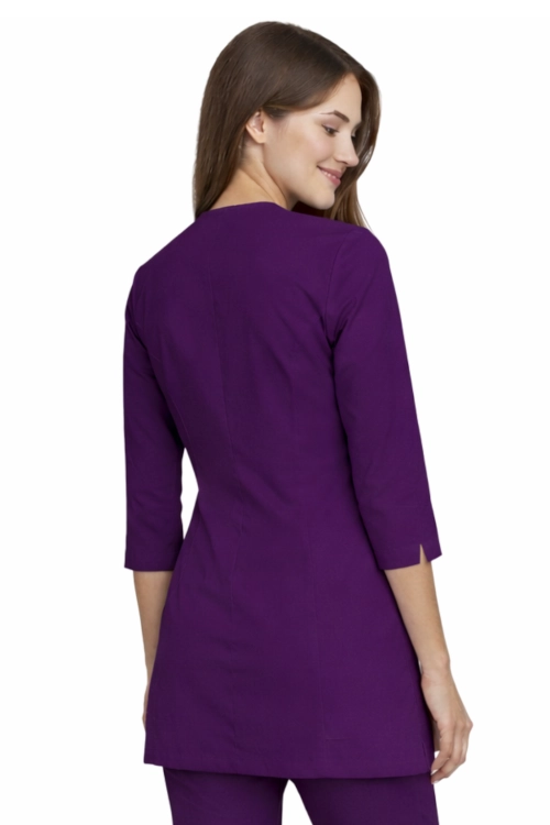 Fioletowy żakiet kosmetyczny z rękawem 3/4 CASUAL PREMIUM