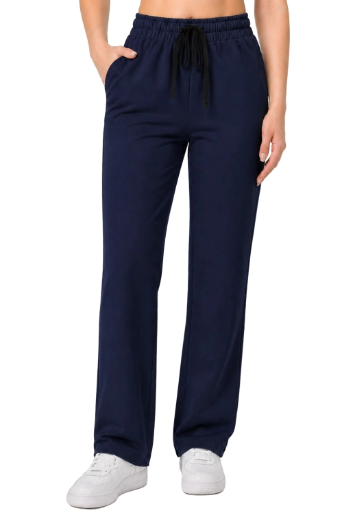 Spodnie medyczne klasyczne  prosta nogawka  w kolorze ciemny granat
