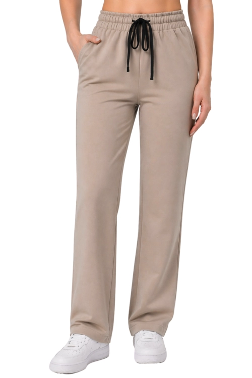 Spodnie medyczne klasyczne  prosta nogawka  w kolorze beżowym