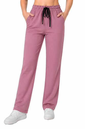 Spodnie medyczne klasyczne  prosta nogawka  w kolorze bródny róż