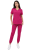 Komplet medyczny damski amarantowy   – scrubs CASUAL PREMIUM-przód.png