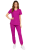 Komplet medyczny damski purpurowy – scrubs CASUAL PREMIUM-przód.png